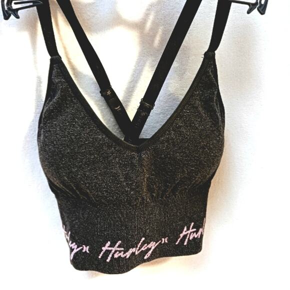 Hurley Signature Sports Bra Size LGRAY Crisscross Back Beach Adjustable Padded - Picture 6 of 11